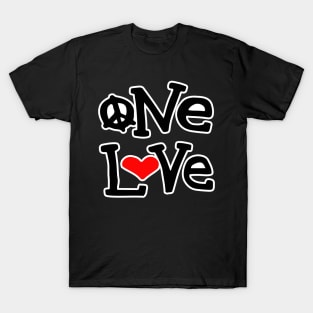 One Love Peace Heart T-Shirt